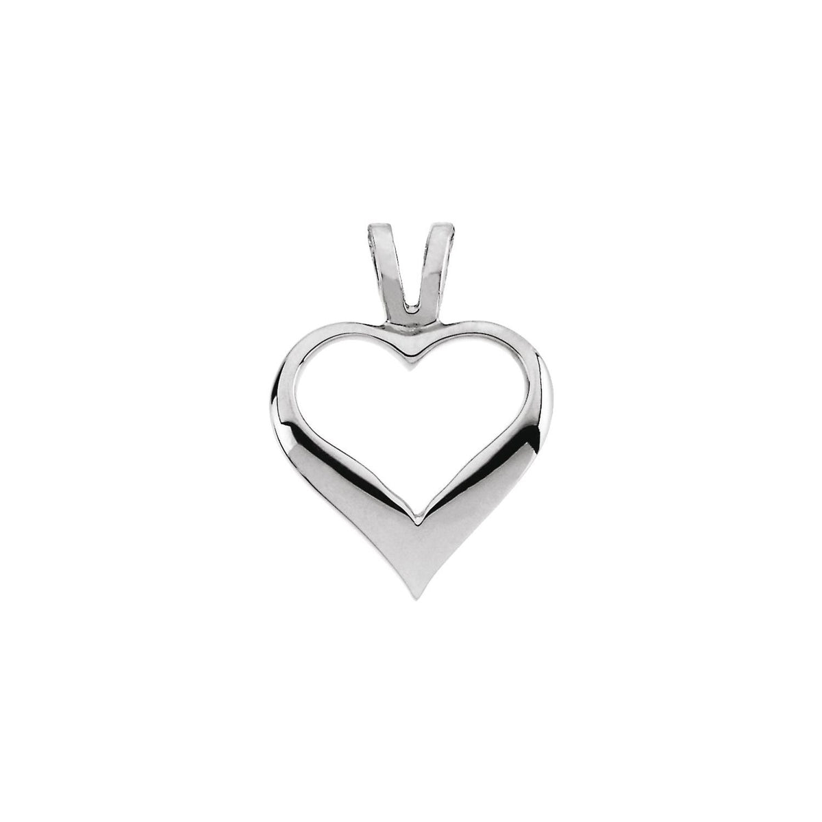14K White Gold Heart Pendant