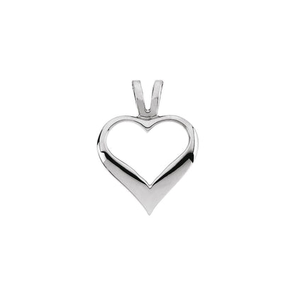 14K White Gold Heart Pendant