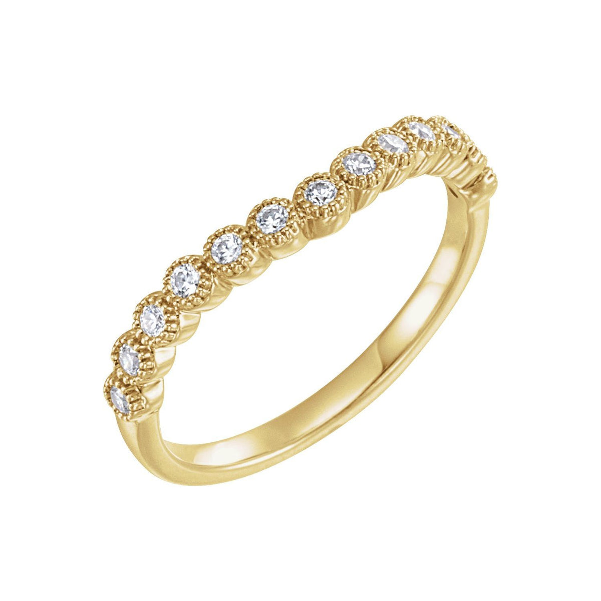 1/5 CTW Natural Diamond Contour Band, 3.2 mm, Style 2