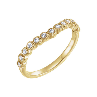 1/5 CTW Natural Diamond Contour Band, 3.2 mm, Style 2