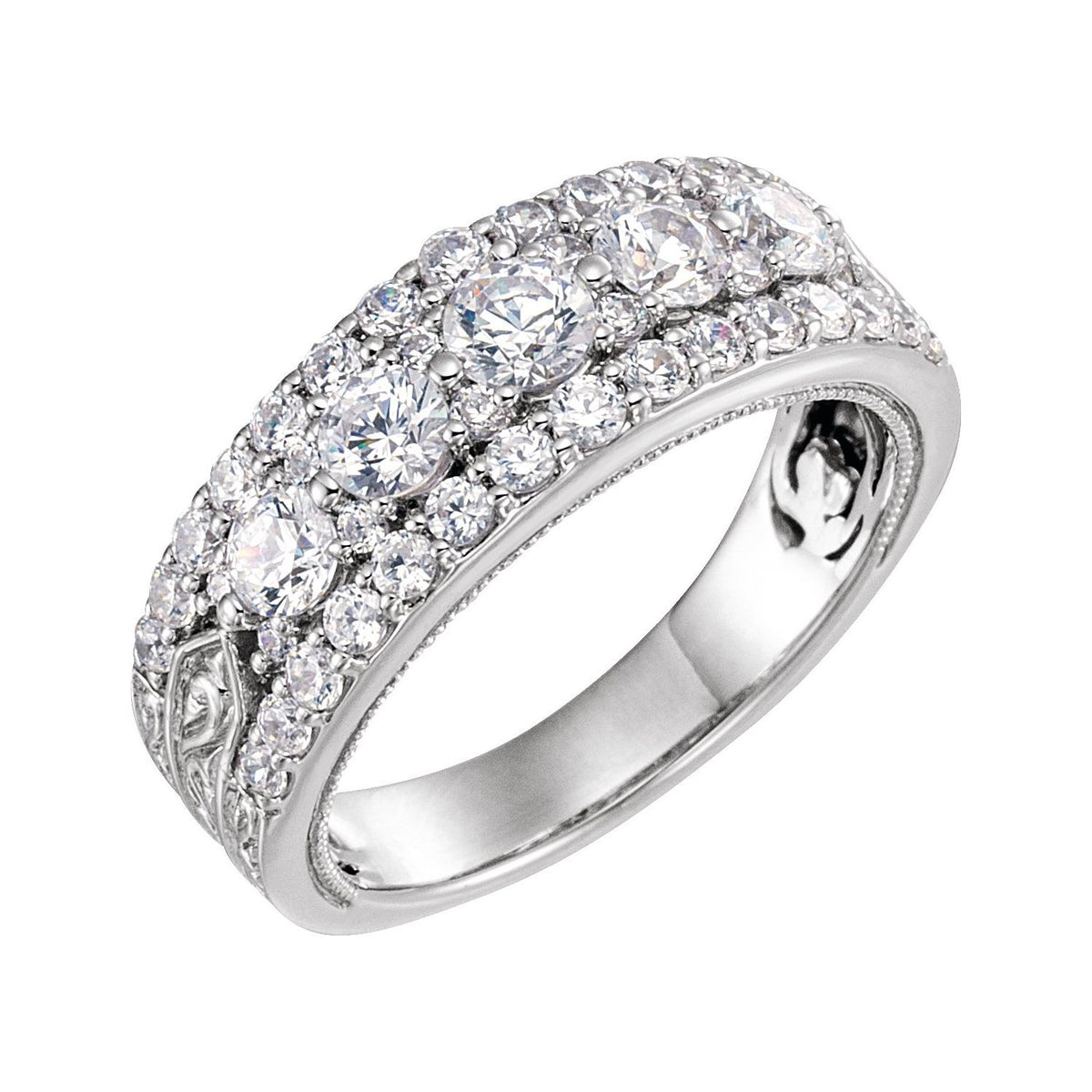 14K White Gold 1 1/2 CTW Natural Diamond Anniversary Band