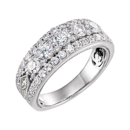 14K White Gold 1 1/2 CTW Natural Diamond Anniversary Band