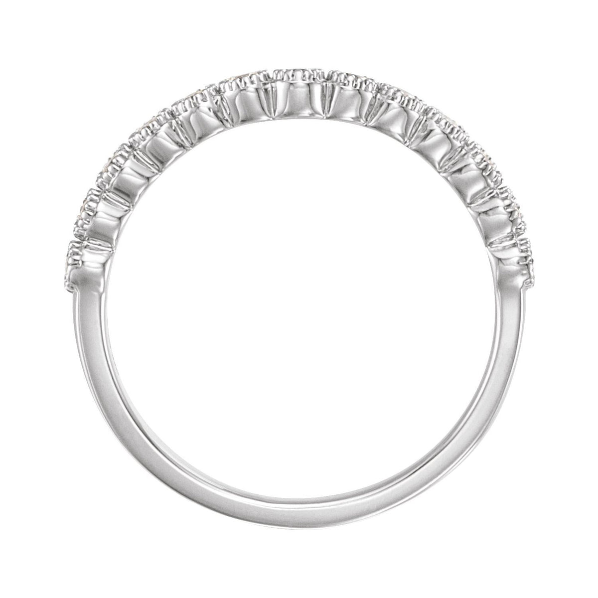 1/5 CTW Natural Diamond Contour Band, 3.2 mm, Style 2