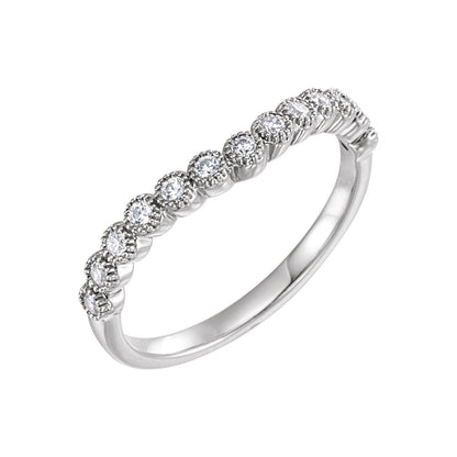 1/5 CTW Natural Diamond Contour Band, 3.2 mm, Style 2