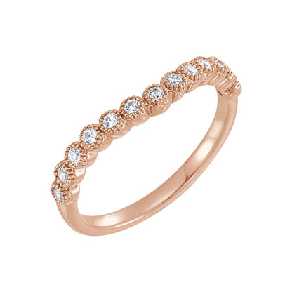 1/5 CTW Natural Diamond Contour Band, 3.2 mm, Style 2