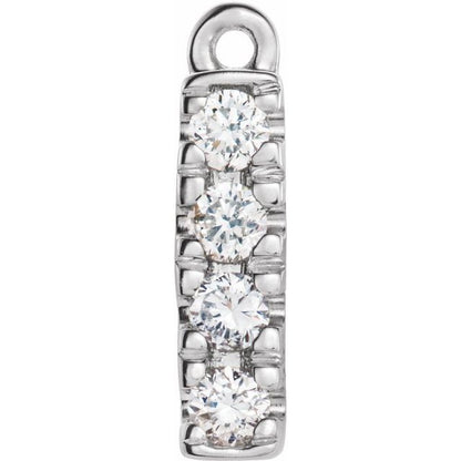 .05 CTW Natural Diamond Bar Dangle
