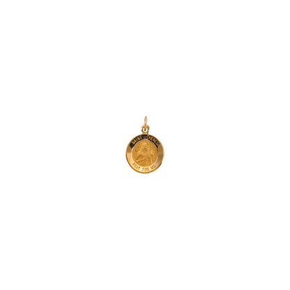 14K Yellow Gold Round St. Theresa Medal