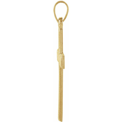14K Yellow Gold 21x13. Cross Pendant