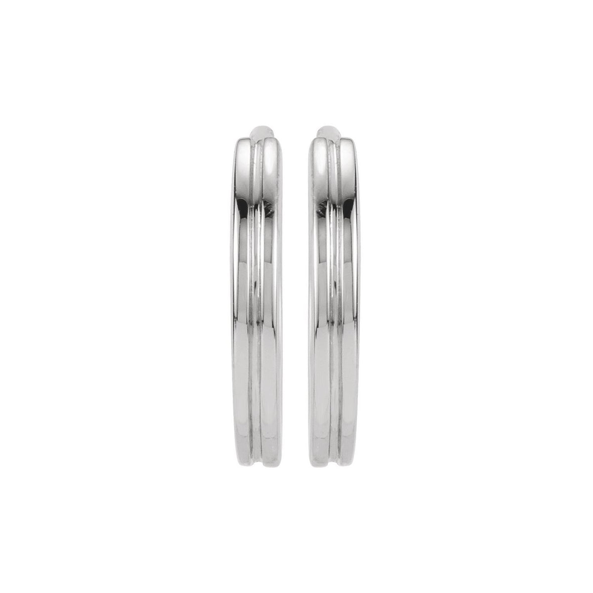 Grooved Hinged Huggie Hoop Earrings