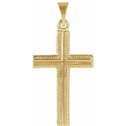 14K Yellow Gold 21x13. Cross Pendant