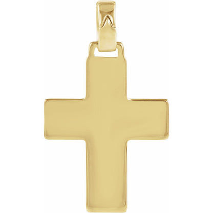 14K Yellow Gold 30x24 mm Cross Pendant
