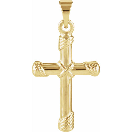 14K Yellow Gold 18x12 mm Cross Pendant