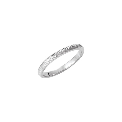 Platinum Hand-Engraved Band, 2 mm