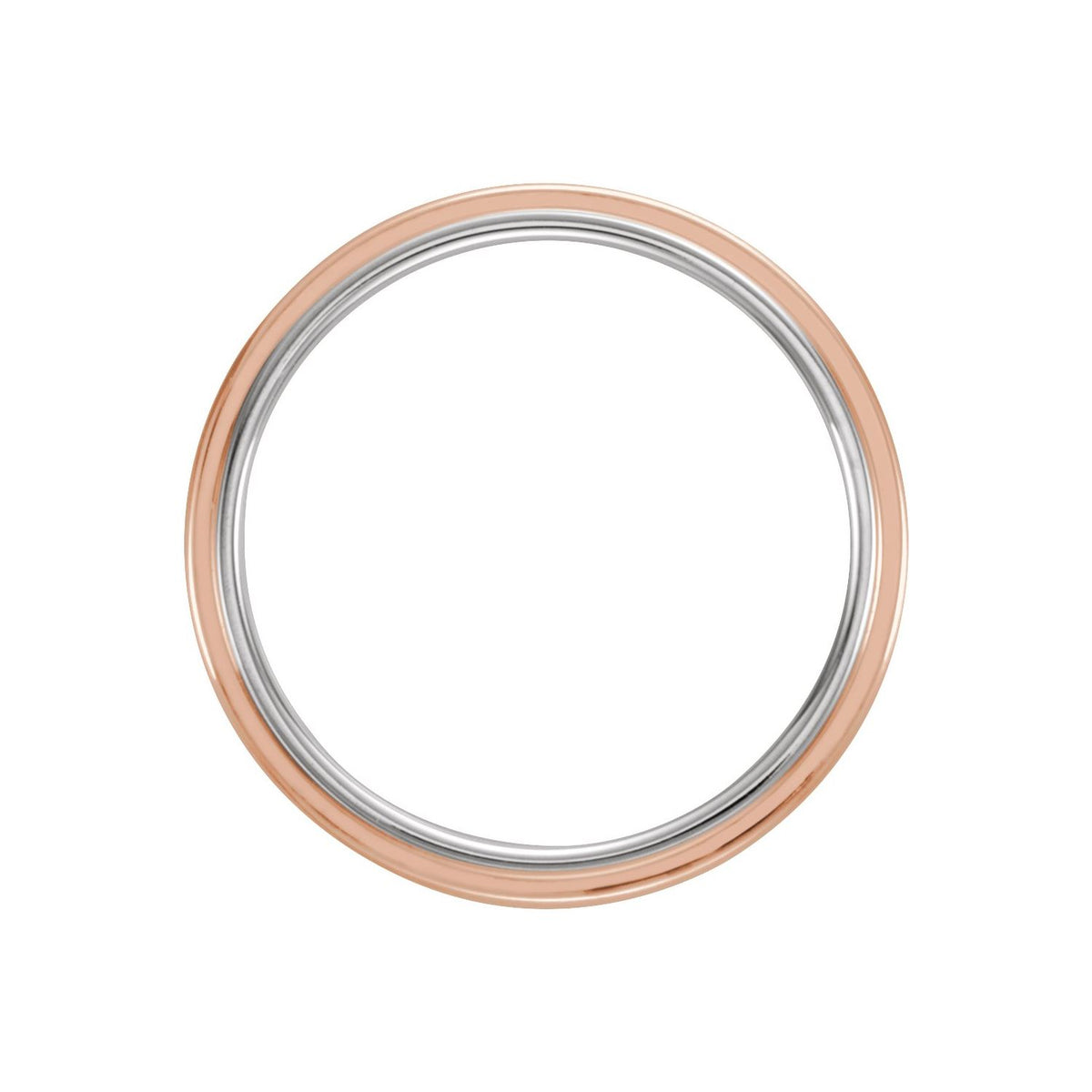 14K Yellow/White/Yellow Gold Stepped-Edge Grooved Comfort-Fit Flat Band