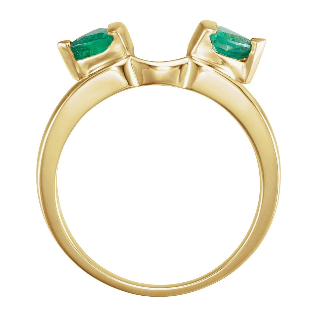 14K Yellow Gold Natural Emerald Wrap-Style Ring Enhancer
