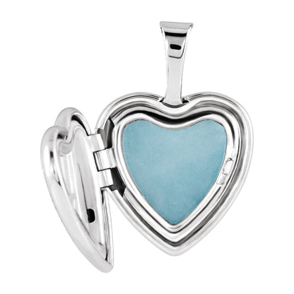 Sterling Silver Heart Locket with Cross