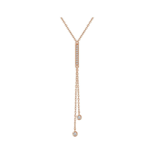 14K Rose Gold 1/10 CTW Natural Diamond 16-18" Y Necklace