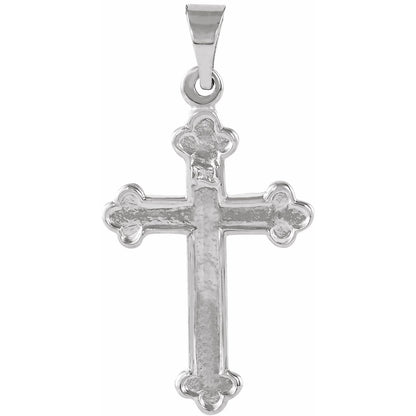 14K Yellow Gold 18.5x12. Cross Pendant