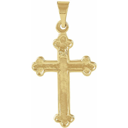 14K Yellow Gold 18.5x12. Cross Pendant
