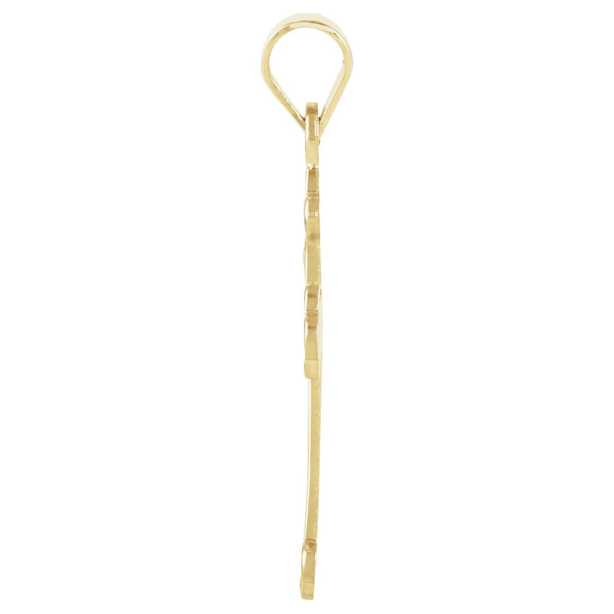 14K Yellow Gold 18.5x12. Cross Pendant