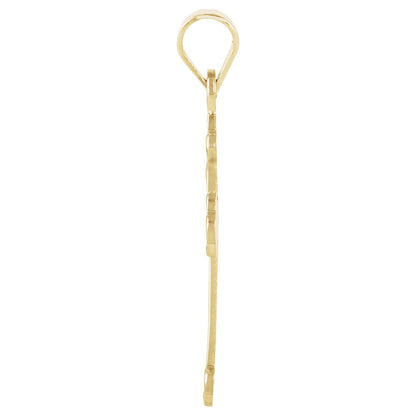 14K Yellow Gold 18.5x12. Cross Pendant