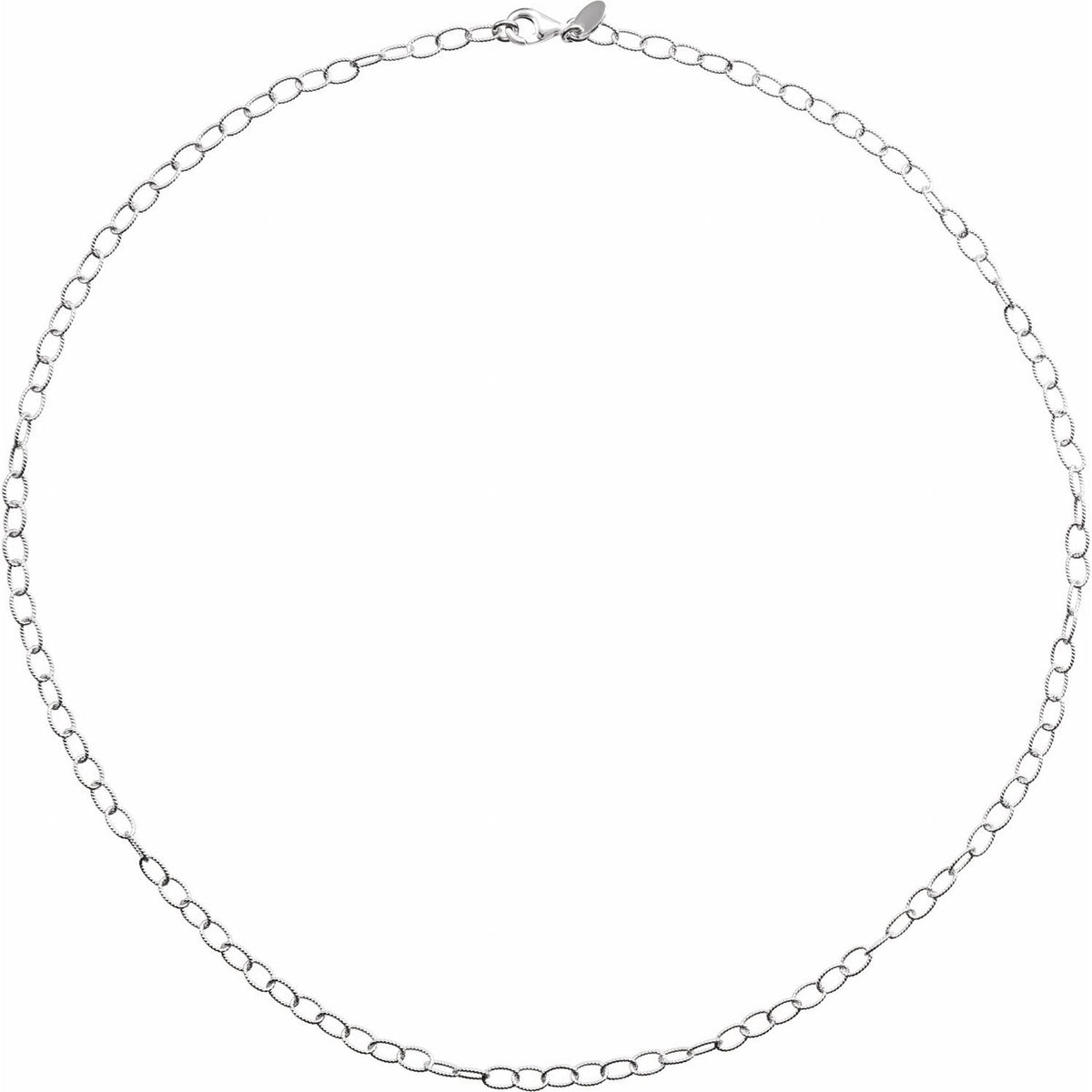 Sterling Silver Knurled Cable 18" Chain (CH1066)