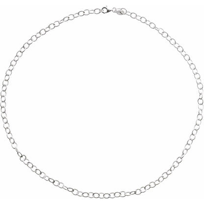 Sterling Silver Knurled Cable 16" Chain (CH1067)