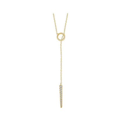 14K Yellow Gold 1/6 CTW Natural Diamond Circle & Bar 16-18" Y Necklace