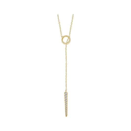14K Yellow Gold 1/6 CTW Natural Diamond Circle & Bar 16-18" Y Necklace
