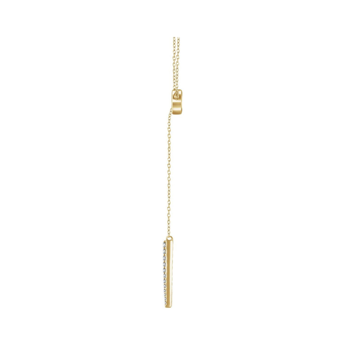 14K Yellow Gold 1/6 CTW Natural Diamond Circle & Bar 16-18" Y Necklace