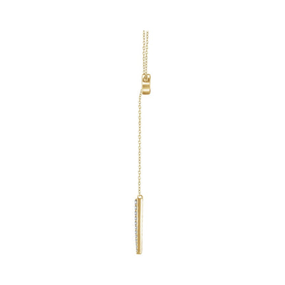14K Yellow Gold 1/6 CTW Natural Diamond Circle & Bar 16-18" Y Necklace