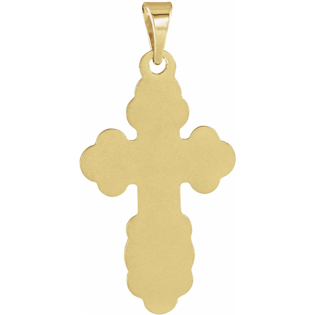14K Yellow Gold 12x8 mm Orthodox Cross Pendant
