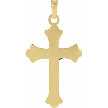 14K Yellow/White Gold 27.75x17 mm Crucifix Pendant