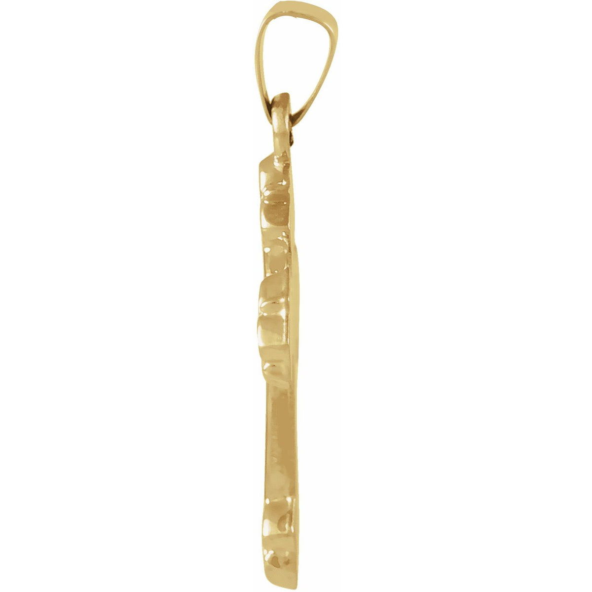 14K Yellow Gold 20x16 mm Hollow Cross Pendant