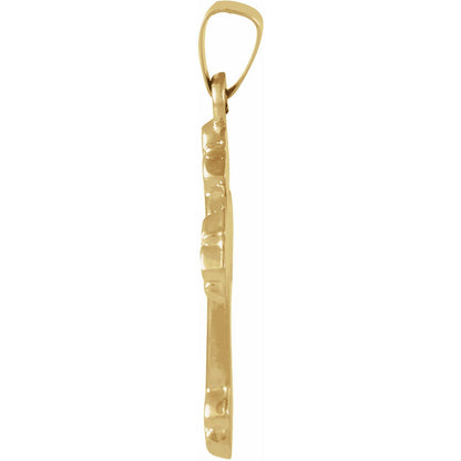 14K Yellow Gold 20x16 mm Hollow Cross Pendant
