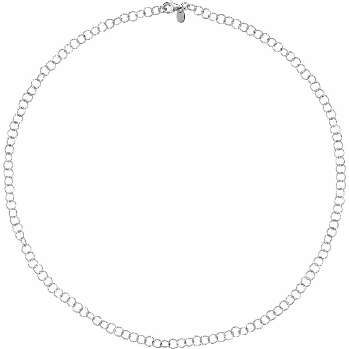 Sterling Silver Knurled Rolo 18" Chain