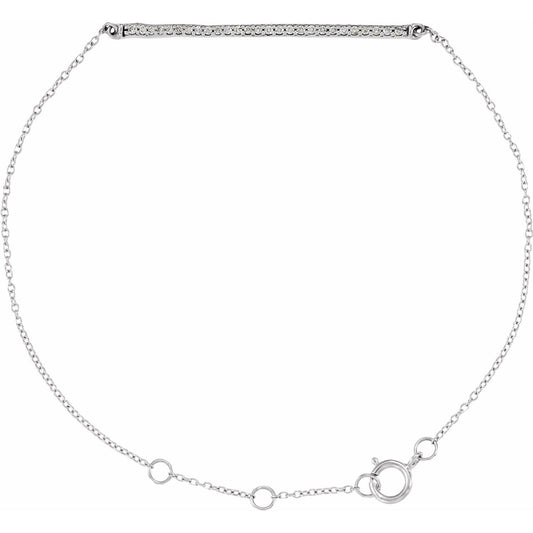 14K White Gold 1/6 CTW Natural Diamond 6-8" Bracelet