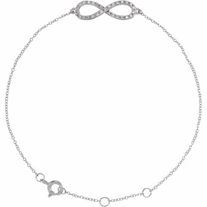 14K Rose Gold 1/8 CTW Natural Diamond Infinity-Inspired 7-8" Bracelet