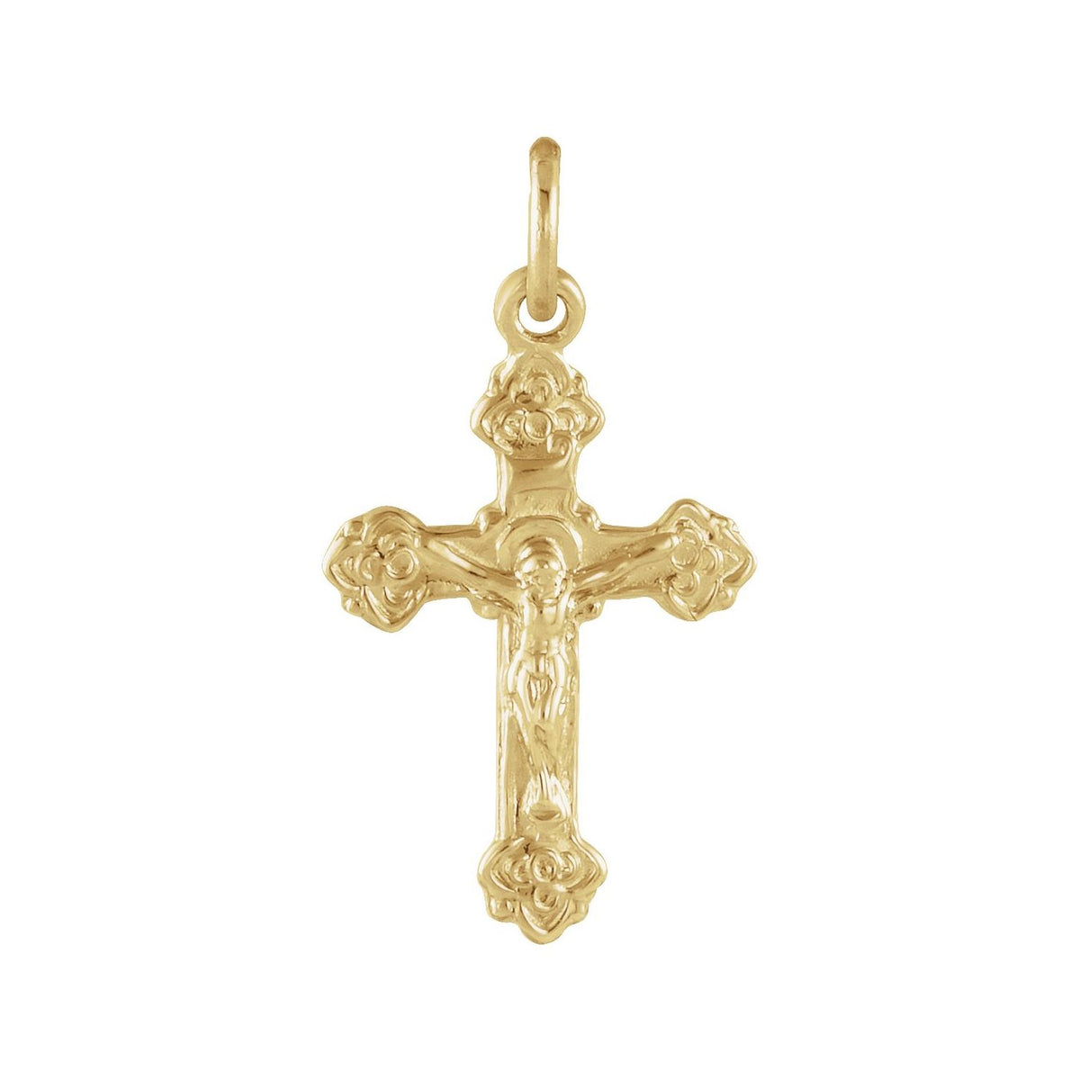 14K Yellow Gold 14x9 mm Youth Crucifix Pendant
