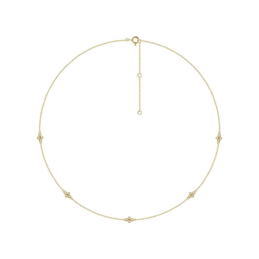 1/6 CTW Natural Diamond 5-Station 16-18" Necklace