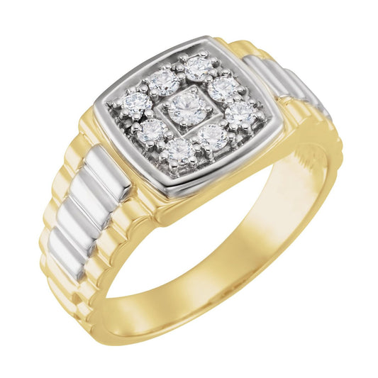 14K Yellow/White Gold 3/8 CTW Natural Diamond Ring