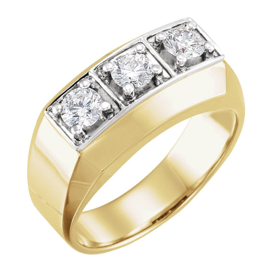 14K Yellow/White Gold 9/10 CTW Natural Diamond Ring