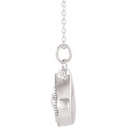 Sterling Silver 6x4 mm Oval July Birthstone Ash Holder 18" Necklace