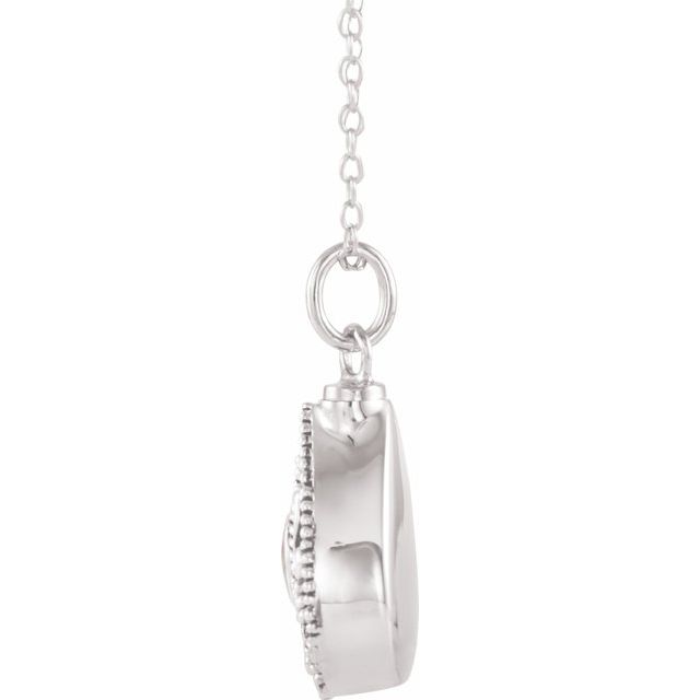 Sterling Silver 6x4 mm Oval March Birthstone Ash Holder 18" Necklace