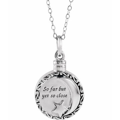 Sterling Silver So Far But Yet So Close Ash Holder 18" Necklace