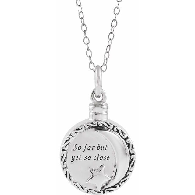 Sterling Silver So Far But Yet So Close Ash Holder 18" Necklace