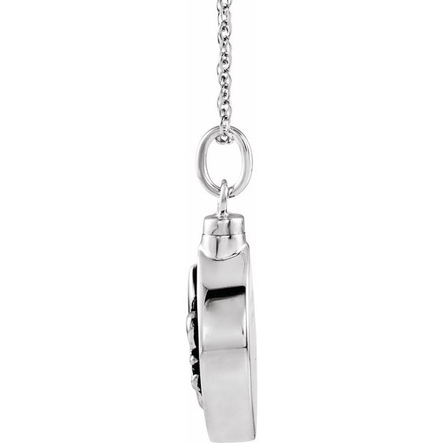 Sterling Silver Fleur-de-lis Ash Holder 18" Necklace