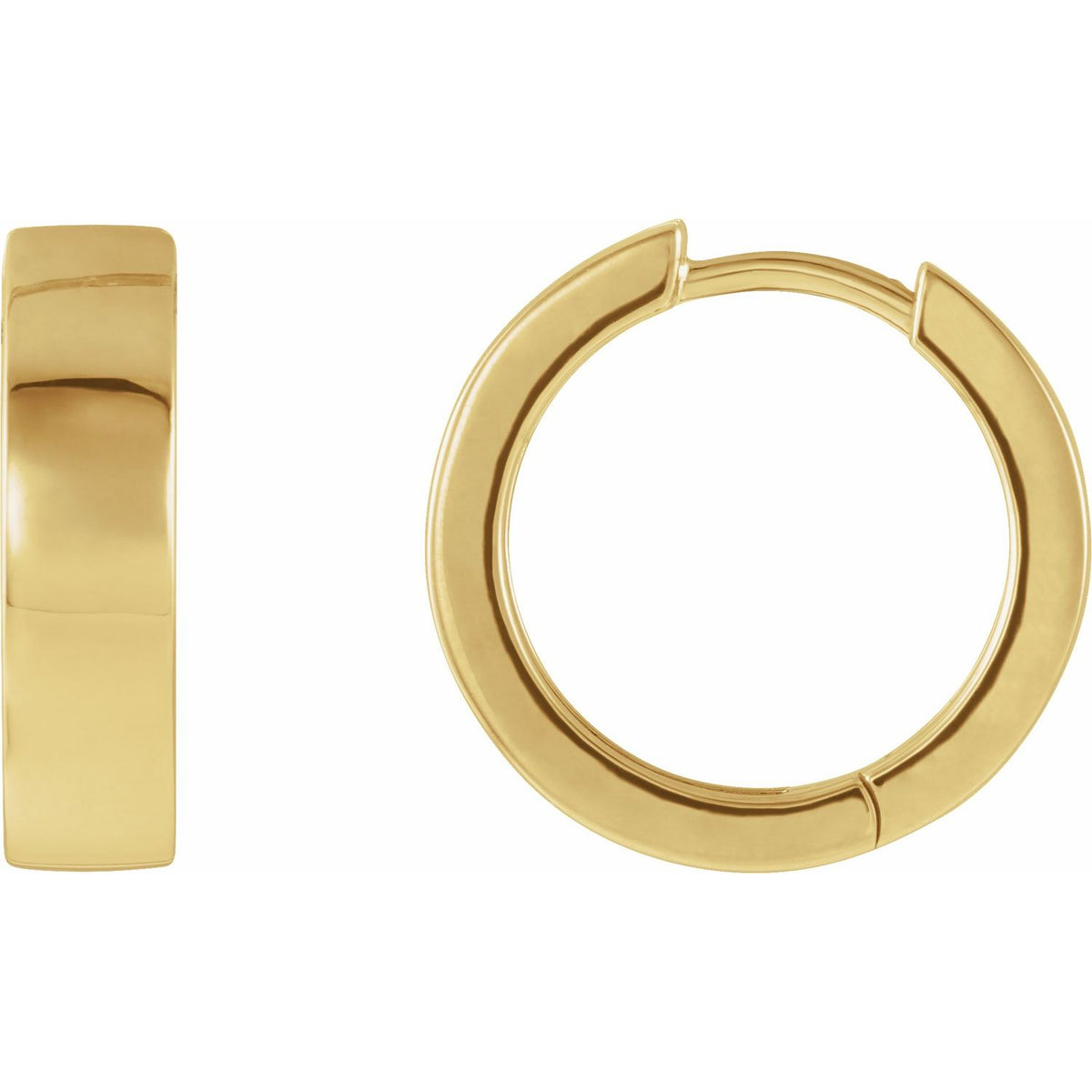 14K Yellow Gold Hinged Hoop Earring