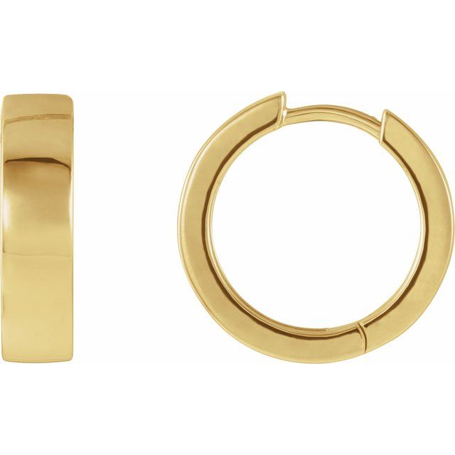 14K Yellow Gold Hinged Hoop Earring