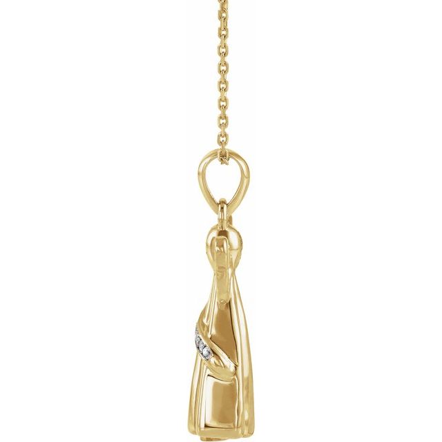 10K Yellow Gold .03 CTW Natural Diamond Angel Ash Holder 18" Necklace